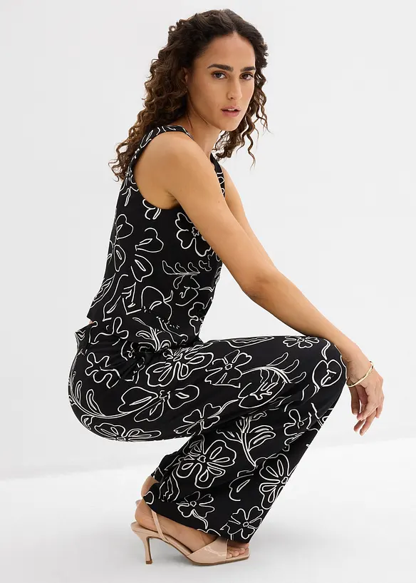 Pantalon large &agrave; pinces, bonprix