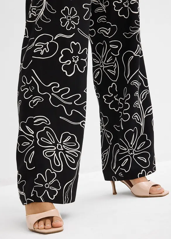 Pantalon large &agrave; pinces, bonprix