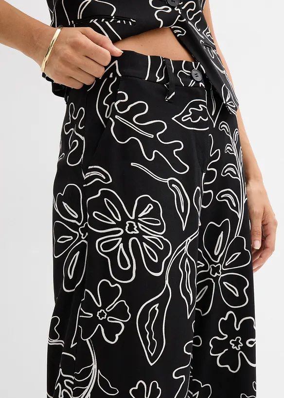 Pantalon large &agrave; pinces, bonprix