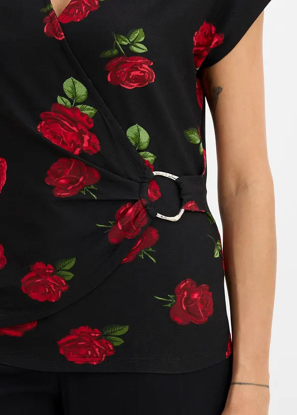 T-shirt imprim&eacute; doux en viscose extensible, bonprix