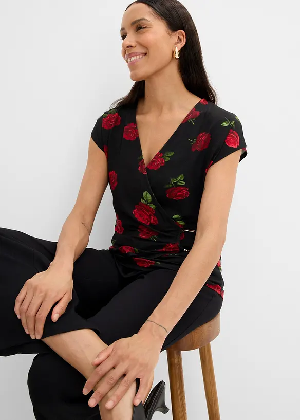 T-shirt imprim&eacute; doux en viscose extensible, bonprix