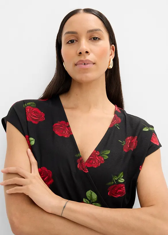 T-shirt imprim&eacute; doux en viscose extensible, bonprix