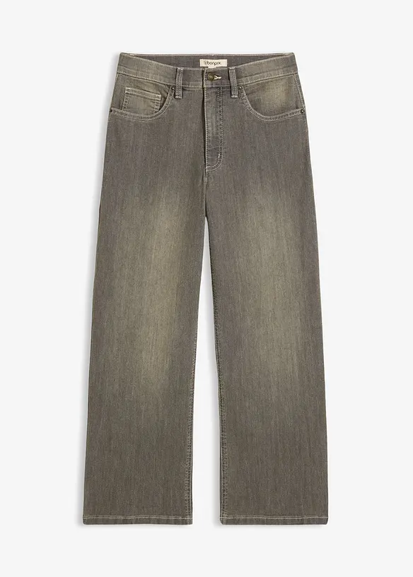 Jean large taille haute, cropped, bonprix