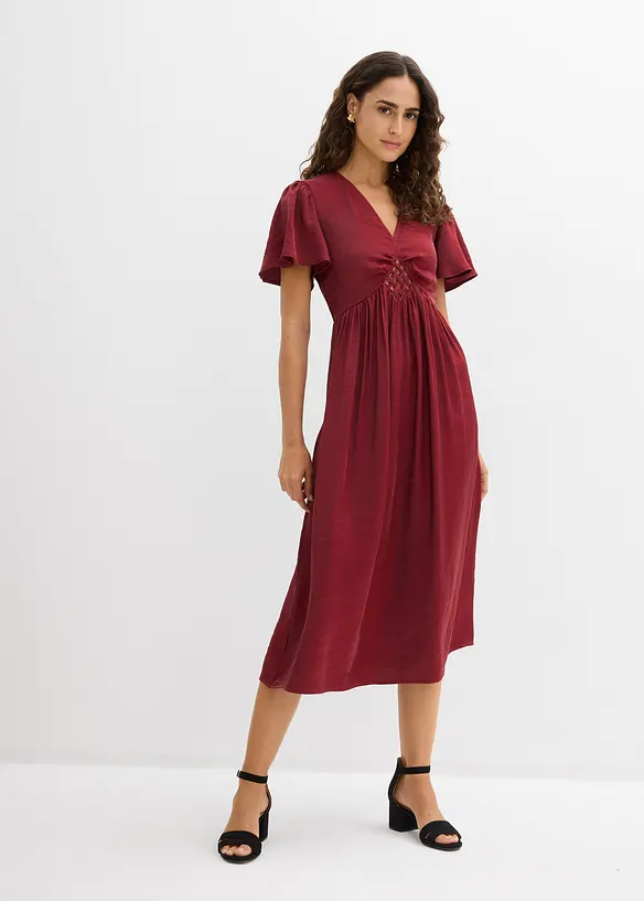Robe midi en satin iris&eacute;, bonprix