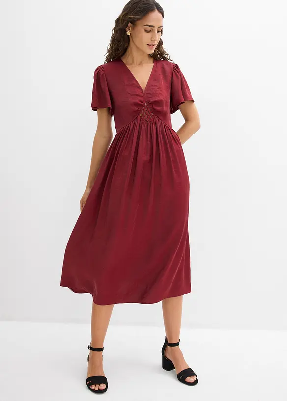 Robe midi en satin iris&eacute;, bonprix