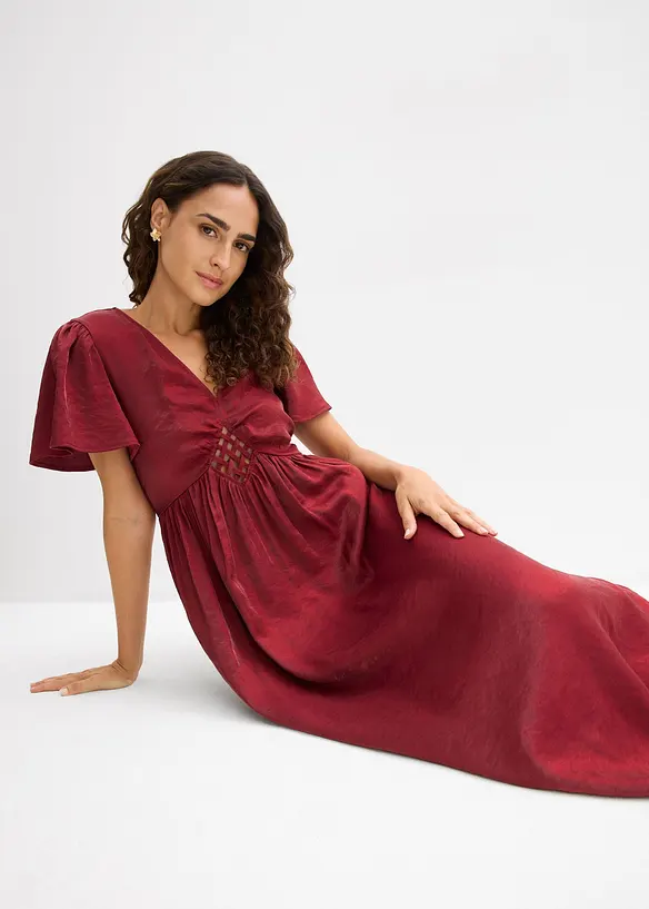 Robe midi en satin iris&eacute;, bonprix