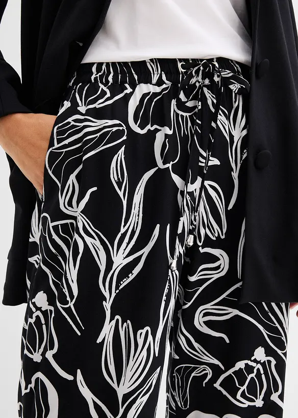 Pantalon &agrave; taille &eacute;lastiqu&eacute;e en viscose, bonprix