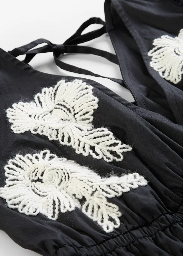 Robe midi brod&eacute;e, bonprix