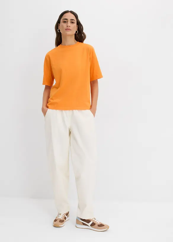 Lot de 2 T-shirts amples en fil flamm&eacute; 100% coton, bonprix