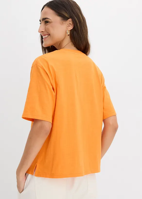 Lot de 2 T-shirts amples en fil flamm&eacute; 100% coton, bonprix