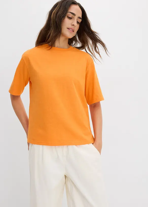 Lot de 2 T-shirts amples en fil flamm&eacute; 100% coton, bonprix