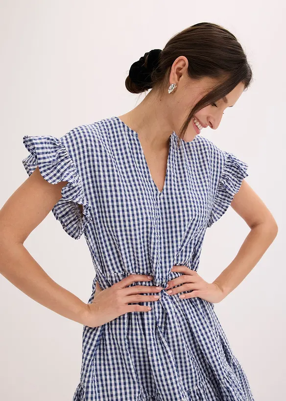 Robe courte en seersucker, bonprix