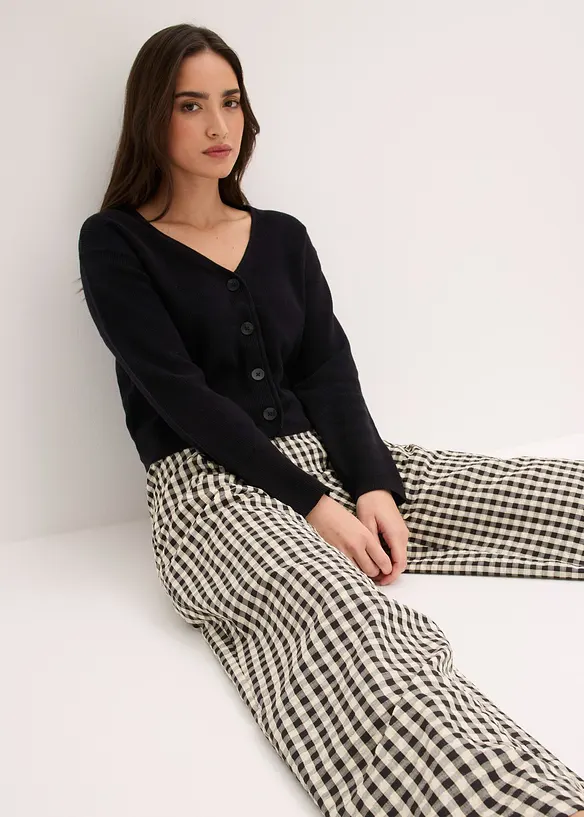 Pantalon large &agrave; pinces, bonprix