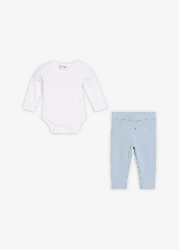 Body et pantalon en coton (ens. 2&nbsp;pces), bonprix