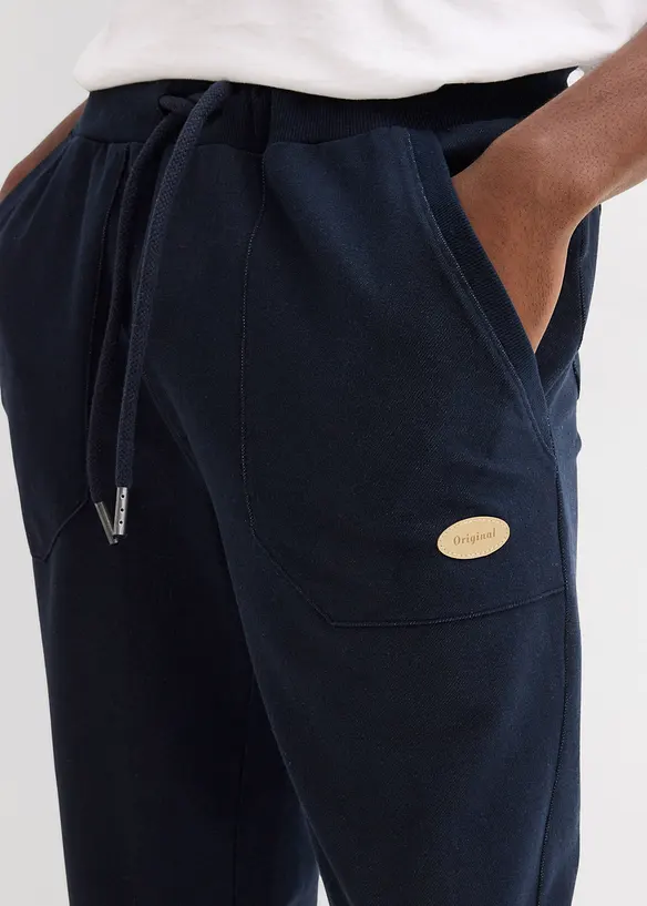 Bermuda sweat long &agrave; taille &eacute;lastiqu&eacute;e, aspect denim, bonprix