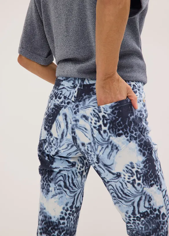 Pantalon extensible 7/8 imprim&eacute;, bonprix