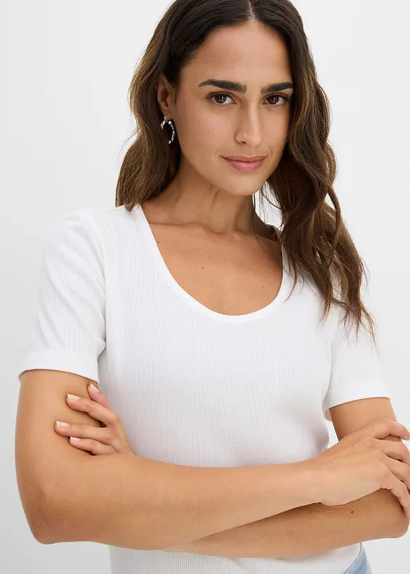 Lot de 2 T-shirts en coton c&ocirc;tel&eacute;, bonprix