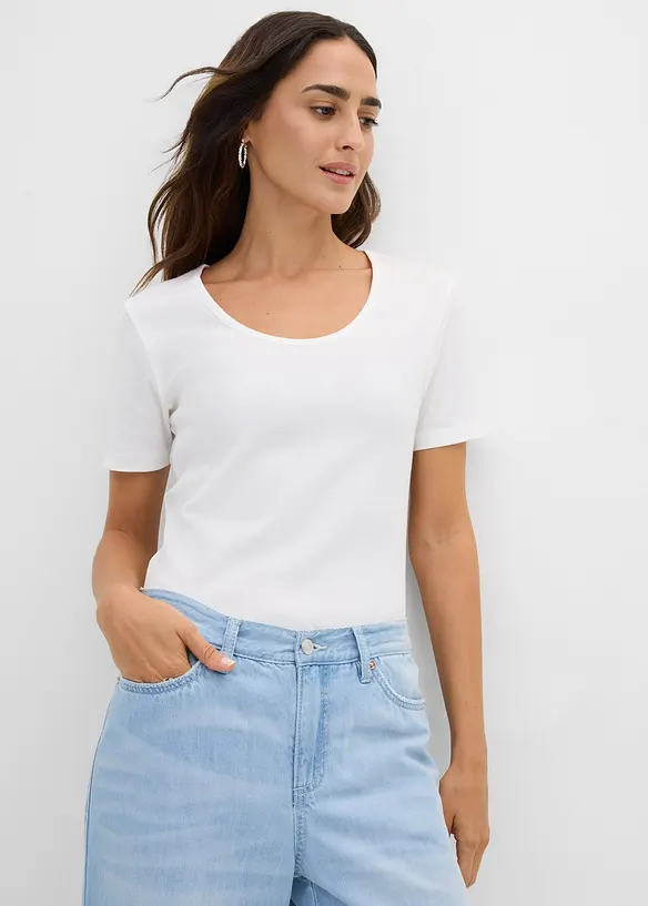 Lot de 2 T-shirts en coton c&ocirc;tel&eacute;, bonprix