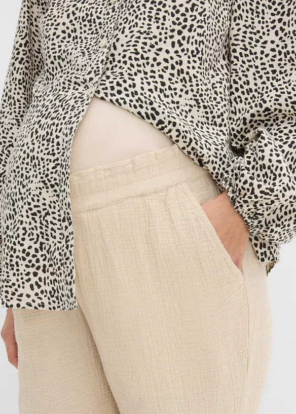 Pantalon de grossesse 100% gaze de coton, loose, bonprix