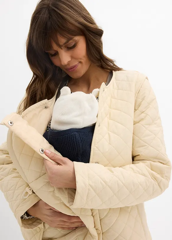 Veste de grossesse pour la mi-saison avec manches amovibles et empi&egrave;cement porte-b&eacute;b&eacute;, bonprix