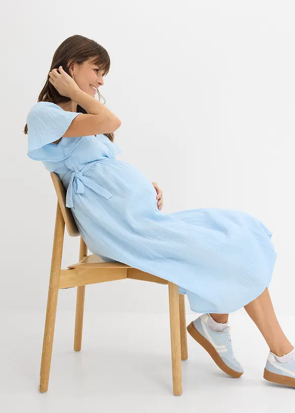 Robe de grossesse et d&rsquo;allaitement en gaze de coton, bonprix