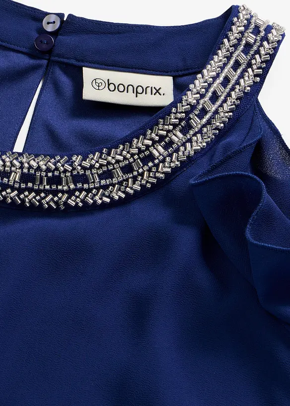 Blouse en mousseline avec application strass, bonprix