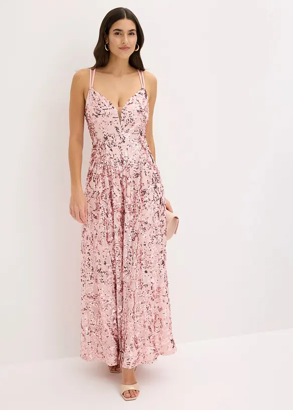 Robe de soir&eacute;e avec broderies de sequins, bonprix