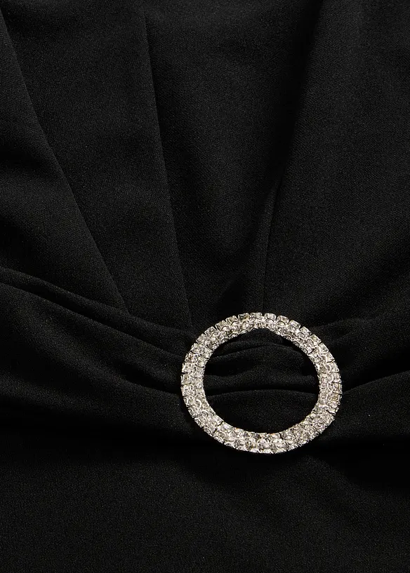 Robe de soir&eacute;e en cr&ecirc;pe textur&eacute; avec drap&eacute;, bonprix