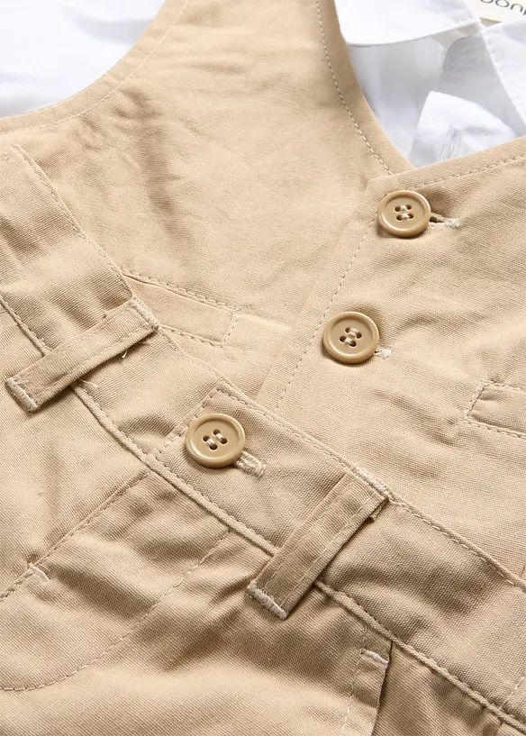 Chemise + veston + pantalon 100% coton (ens. 3 pces), bonprix