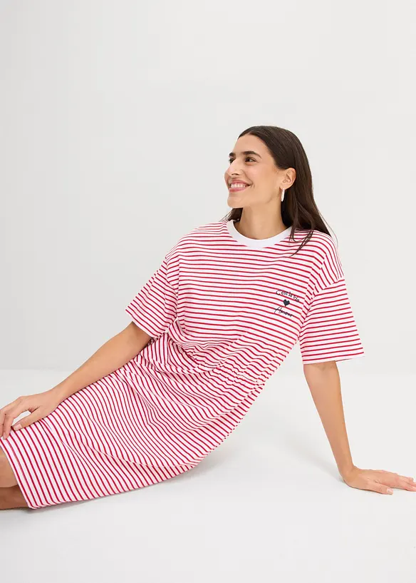 Robe ray&eacute;e avec broderie, bonprix