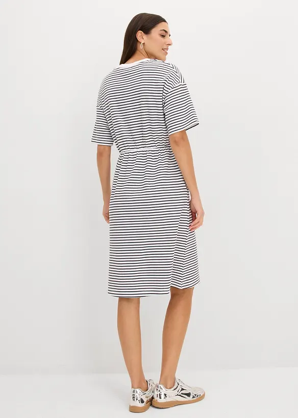 Robe ray&eacute;e avec broderie, bonprix