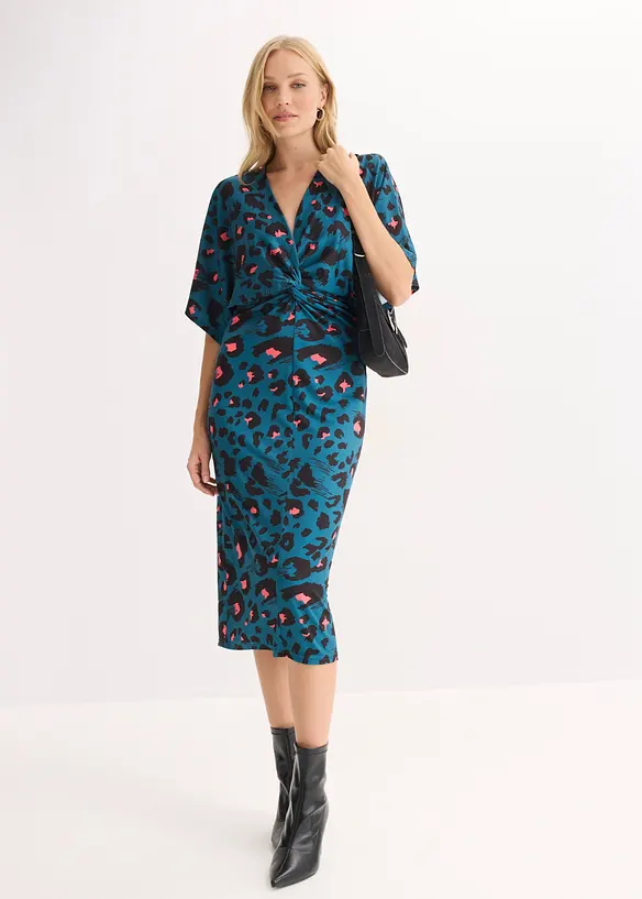 Robe midi &agrave; d&eacute;collet&eacute; plongeant, bonprix