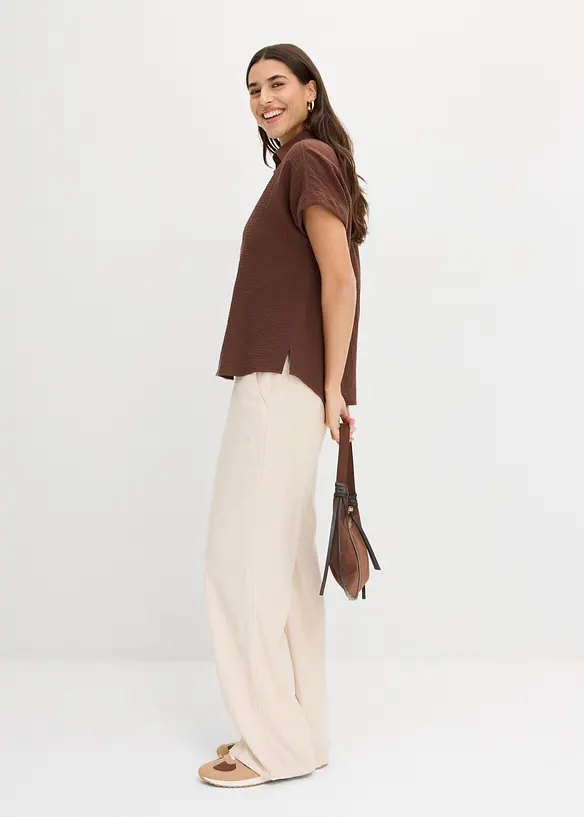 Blouse manches courtes en gaze de coton l&eacute;g&egrave;re, bonprix