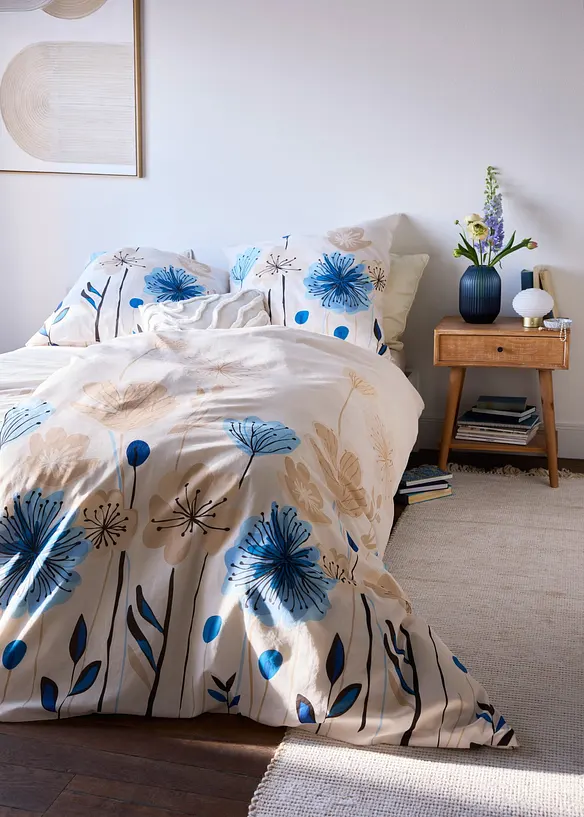 Parure de lit en coton m&eacute;lang&eacute;, bonprix