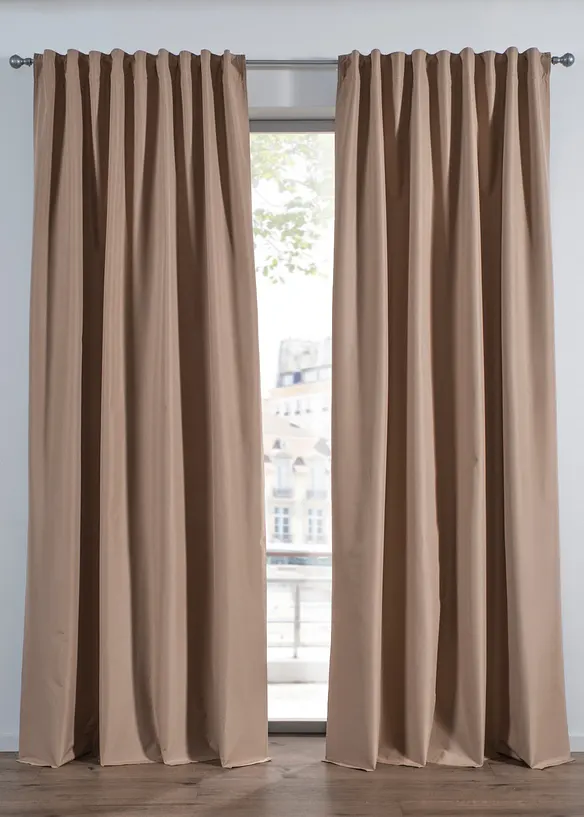 Rideau panneau occultant avec revers noir opaque (1 pce), bonprix
