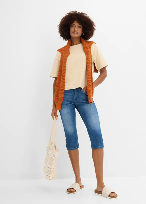 Jean slim, taille mi-haute, longueur 3/4, bonprix