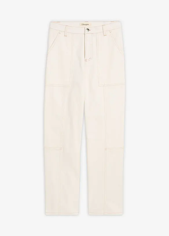 Pantalon raccourci en twill coton extensible, bonprix