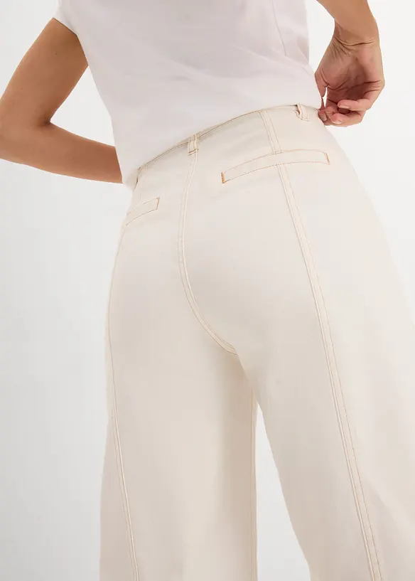 Pantalon raccourci en twill coton extensible, bonprix