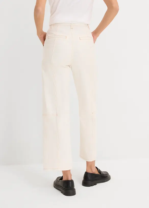 Pantalon raccourci en twill coton extensible, bonprix