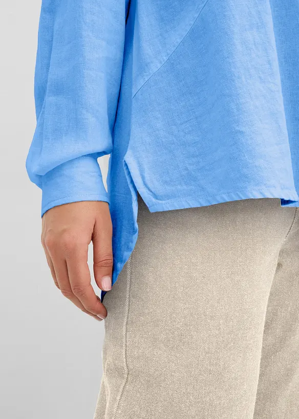 Chemisier oversize en lin m&eacute;lang&eacute;, bonprix