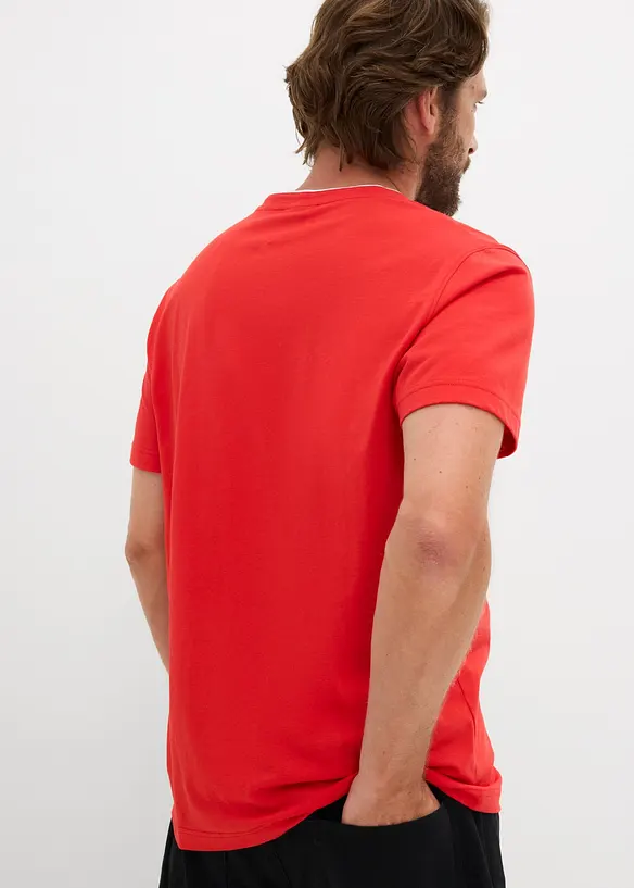 T-shirt col tunisien 100% coton, bonprix