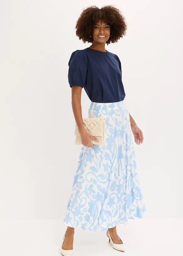 Jupe longue et fluide en viscose, bonprix