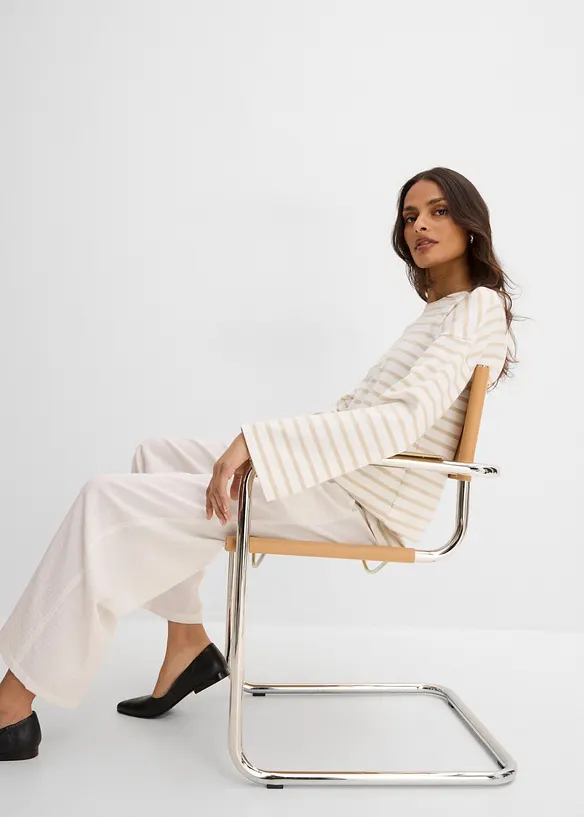 T-shirt manches longues ray&eacute; en coton, bonprix