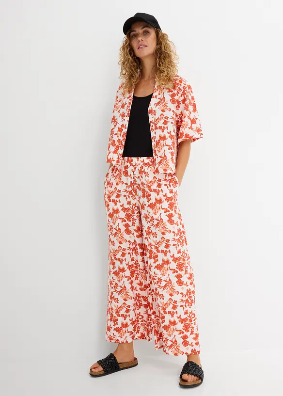 Jupe-culotte fluide en viscose m&eacute;lang&eacute;e, bonprix