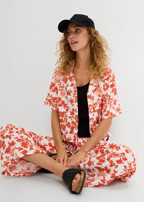 Jupe-culotte fluide en viscose m&eacute;lang&eacute;e, bonprix