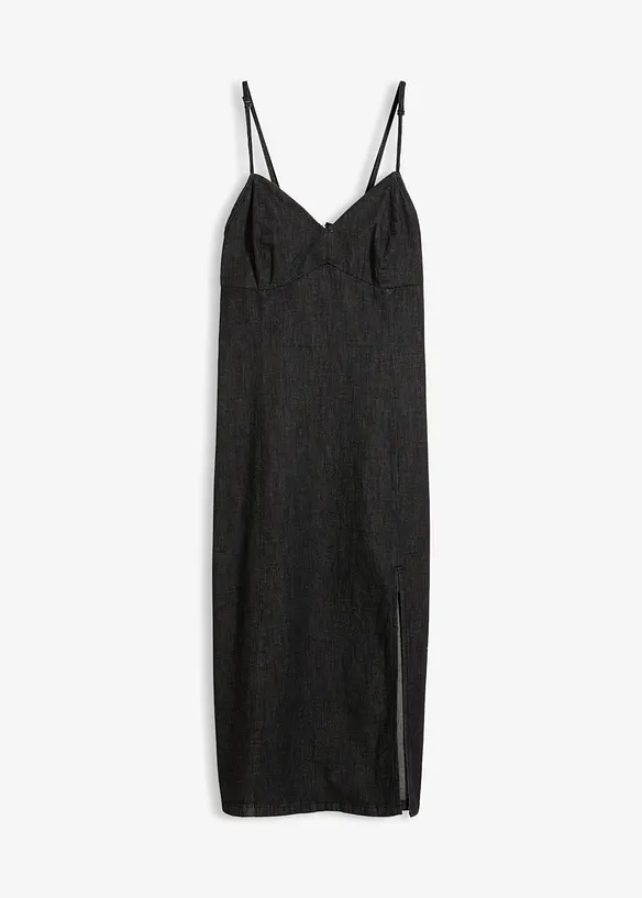 Robe en jean fendue, bonprix