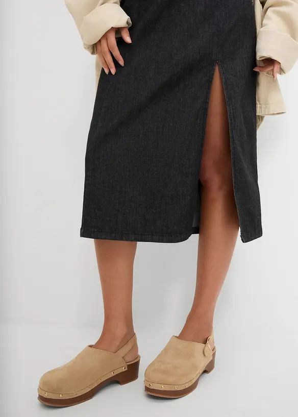 Robe en jean fendue, bonprix