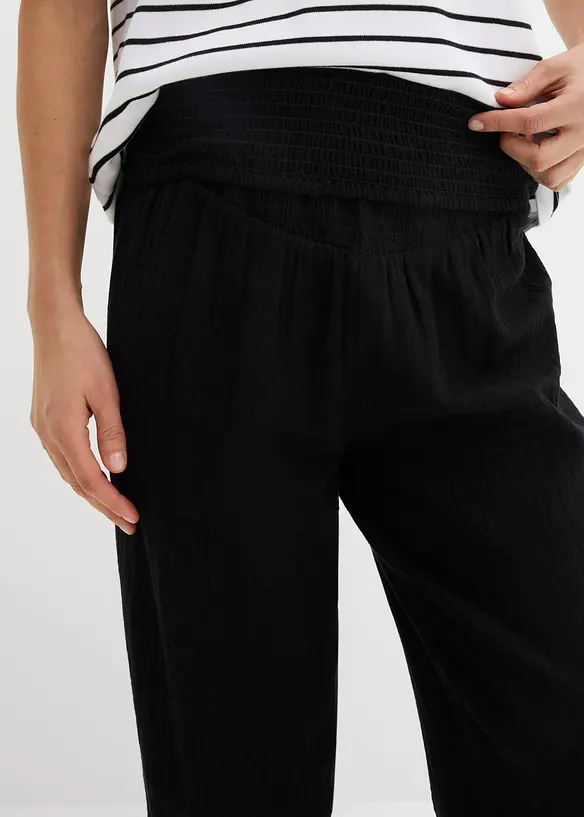 Pantalon de grossesse 2en1, 100% gaze de coton, bonprix