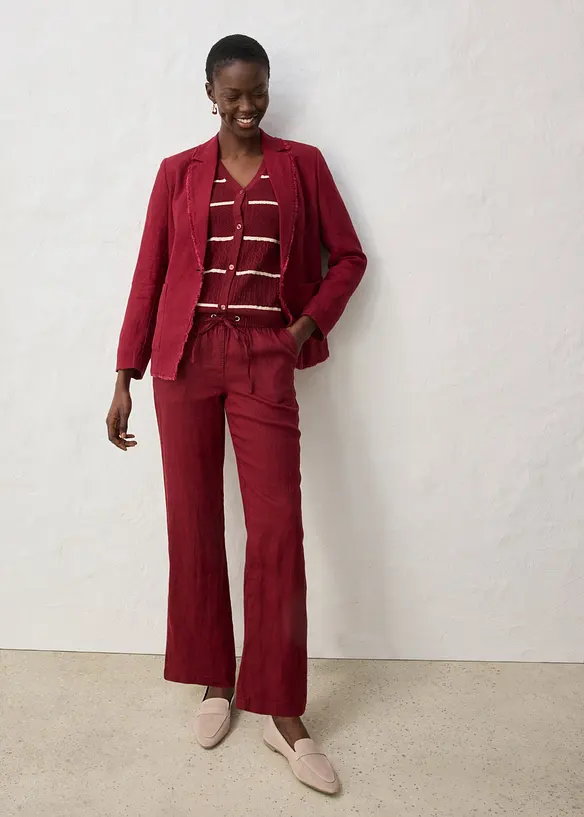 Pantalon taille &eacute;lastiqu&eacute;e 100% lin, bonprix