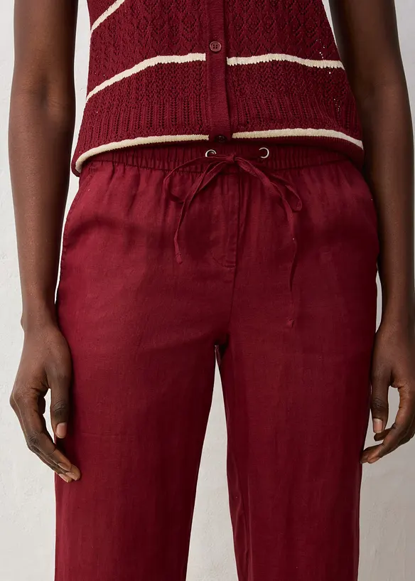 Pantalon taille &eacute;lastiqu&eacute;e 100% lin, bonprix